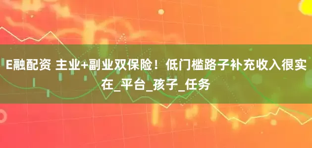 E融配资 主业+副业双保险！低门槛路子补充收入很实在_平台_孩子_任务